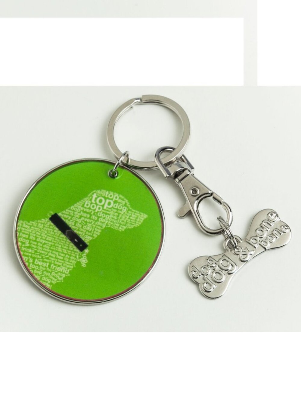Golden Retriever or Labrador Silver Plated Key Chain & Pet Charm Set